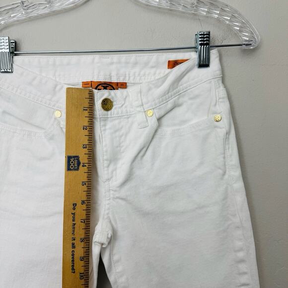 Tory Burch White Cropped Denim Jeans Women’s Size 24 - Picture 3 of 10